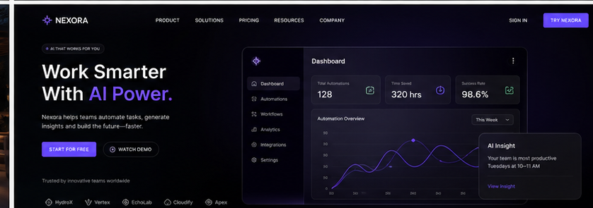 Nexora — AI SaaS Landing Page