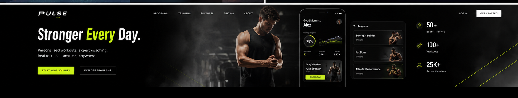 Pulse — Fitness & Wellness App Website